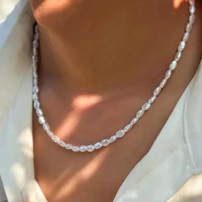 Elegant Vintage Imitation Pearl Choker Necklace for Women Fashion Jewelry