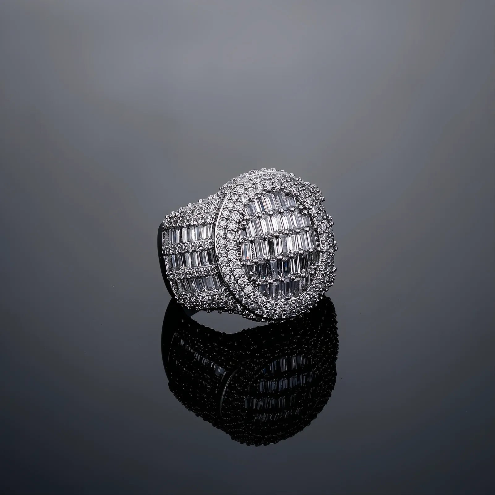 Oval Iced Out Zircon Ring – Gold Silver Color Hip Hop Micro Pave Ring Unisex