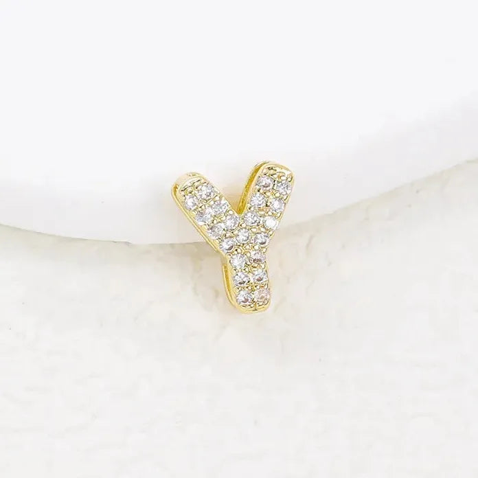 18K Gold Plated Zircon Initial Necklace Women Mini Alphabet Choker Gift