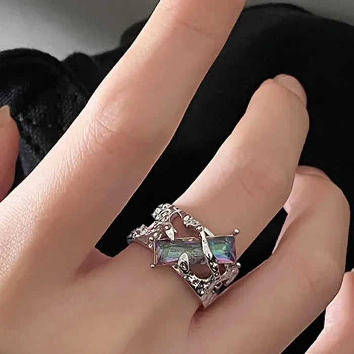 Gothic Butterfly Ring with Red Drop Glaze for Women Men Party Gift