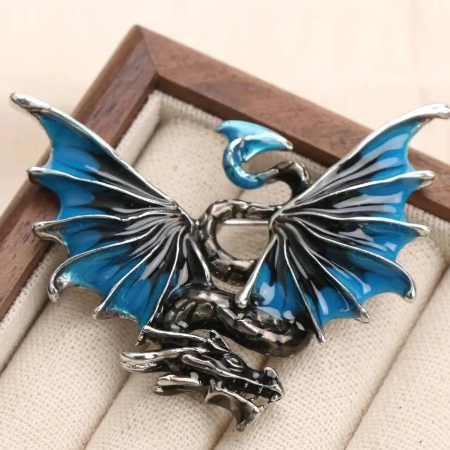 Vintage Chinese Dragonfly Dragon Brooch Pin Classic Jewelry Gift