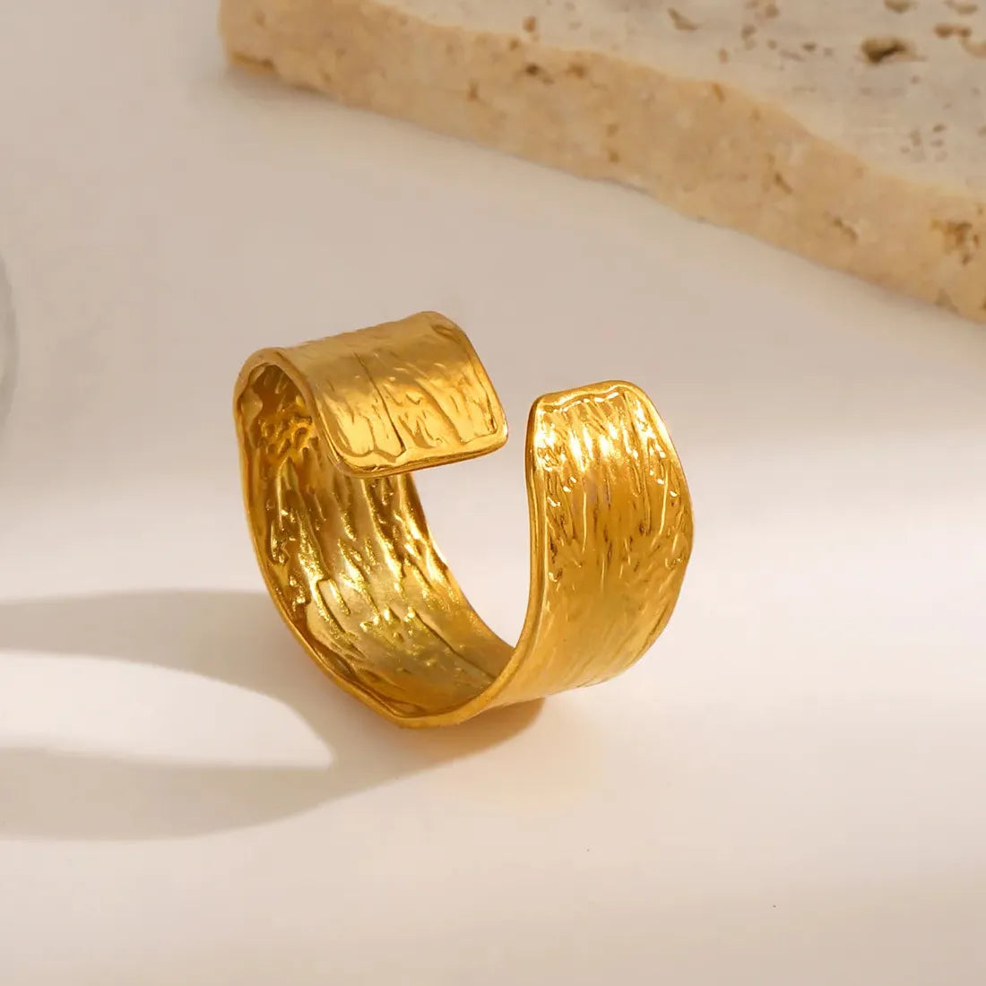 Stainless Steel Geometric Wide Cross Cocktail Ring for Women Men Fashion Jewelry