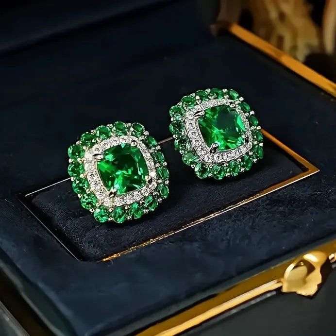 Elegant Women’s Geometric Cubic Zirconia Stud Earrings Wedding Gift