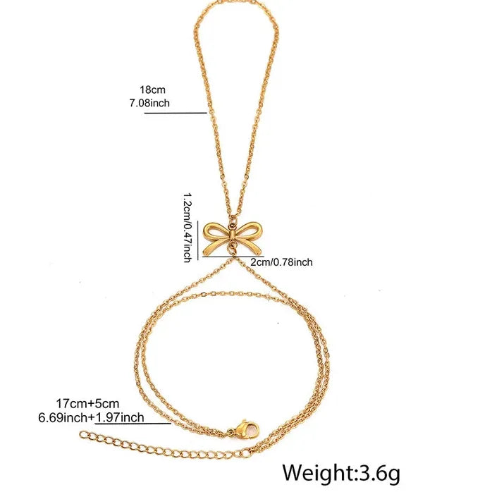 Adjustable Stainless Steel Bowknot Bracelet for Women Sweet Jewelry Gift