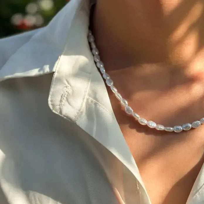 Imitation Pearl Choker Necklace for Women Teens Punk Hip Hop Jewelry Accessory