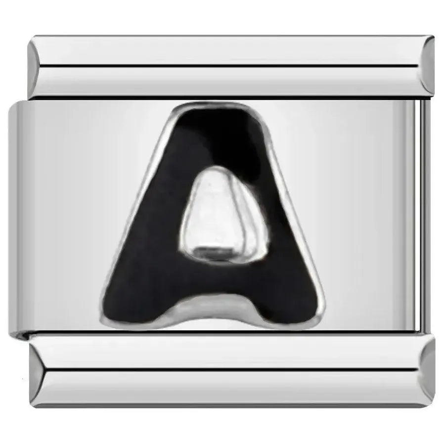 Custom Letter Initial Stainless Steel Silver Italy Charm Bracelet Adjustable Waterproof Graduation Gift