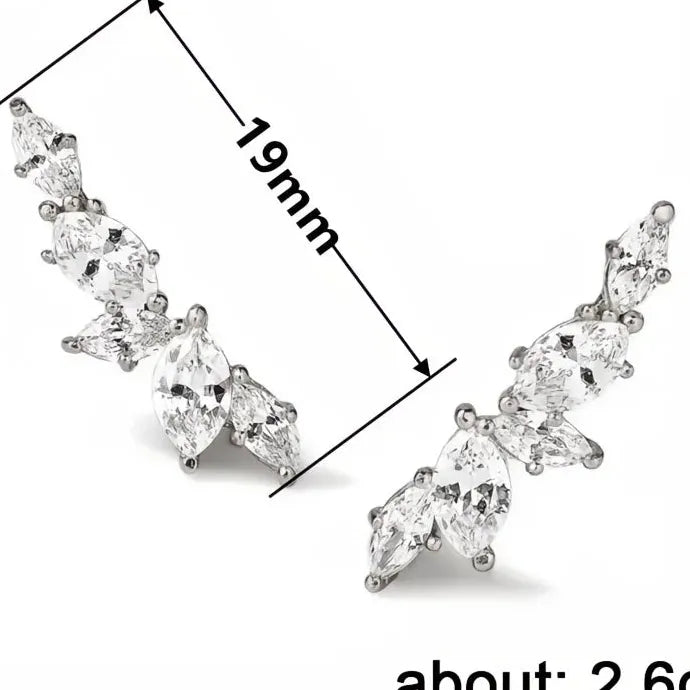 Geometric Cubic Zirconia Stud Earrings Copper Alloy Stylish Jewelry for Women