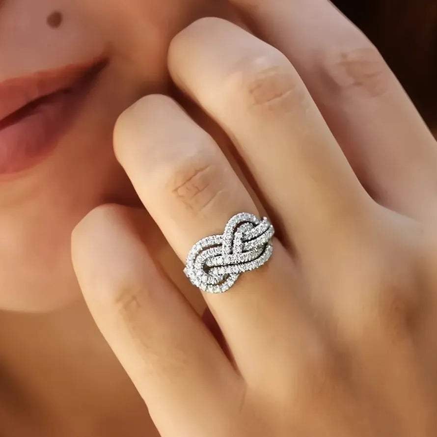 Women’s Geometric CZ Cross Ring Brass Cocktail Party Wedding Jewelry