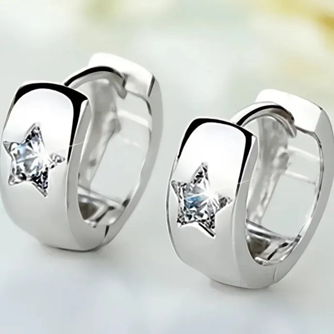 Small Round Copper Hoop Earrings with Cubic Zirconia for Men and Women Fashion Jewelry