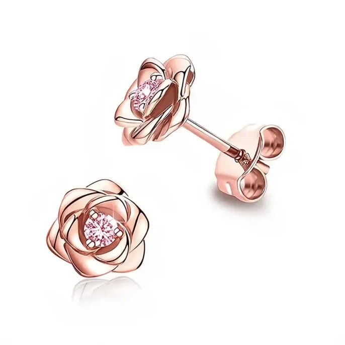 Eternity Love Heart Stud Earrings for Women Cubic Zirconia Copper Alloy Wedding Jewelry Silver Gold Color