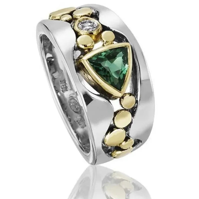 Silver Blue Stone Cubic Zirconia Ring Engagement Wedding Band for Women