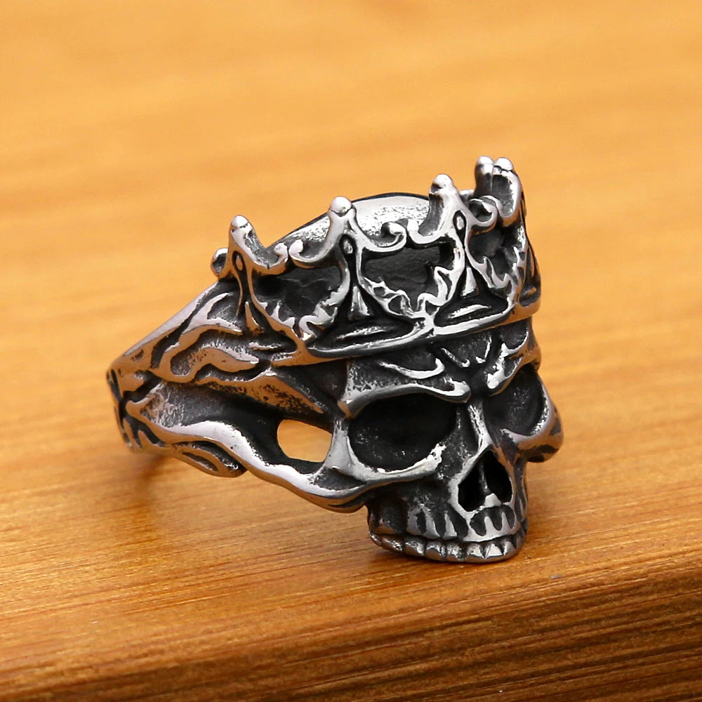 Punk Vintage Gothic Skull Ring Stainless Steel Unisex Fashion Amulet Jewelry