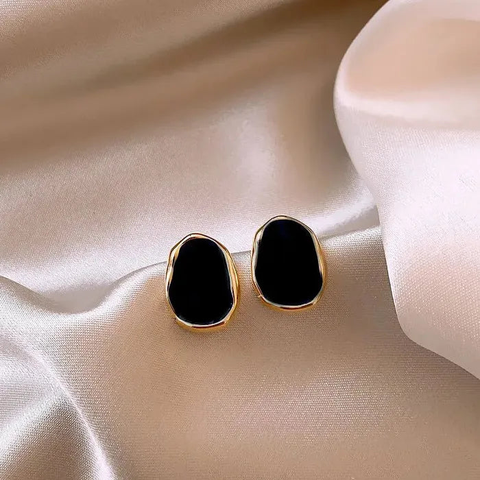 2026 Black Irregular Zinc Alloy Earrings for Women Vintage Jewelry