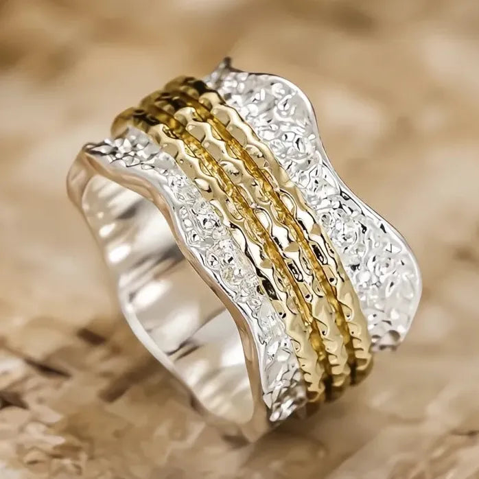 Two Tone Irregular Brass Geometric Finger Rings for Women 2026