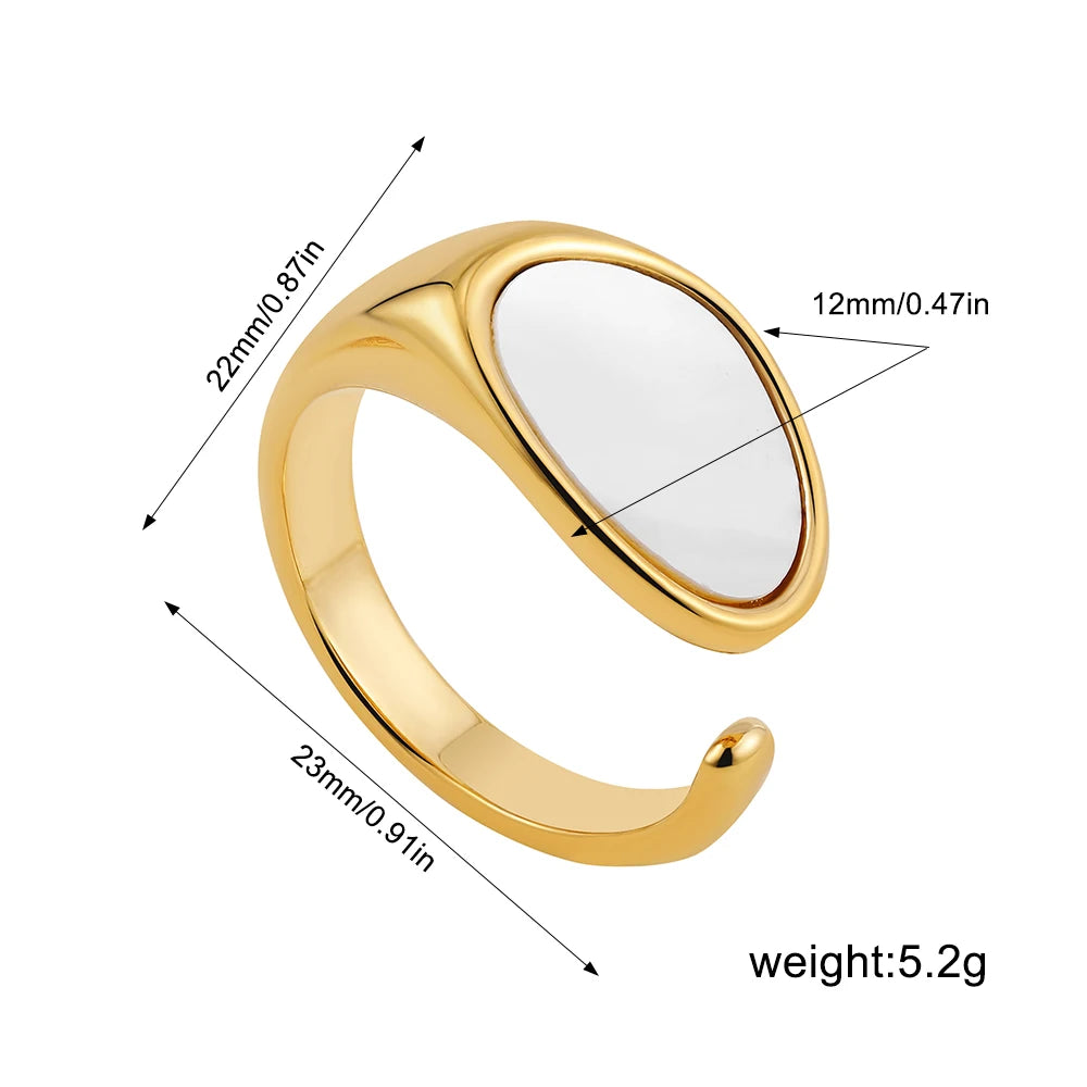 Adjustable Waterproof Dome Chunky Stainless Steel Knot Ring Wide Finger Jewelry