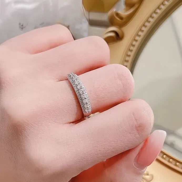 Elegant Thin Cubic Zirconia Wedding Ring for Women Bridal Gift