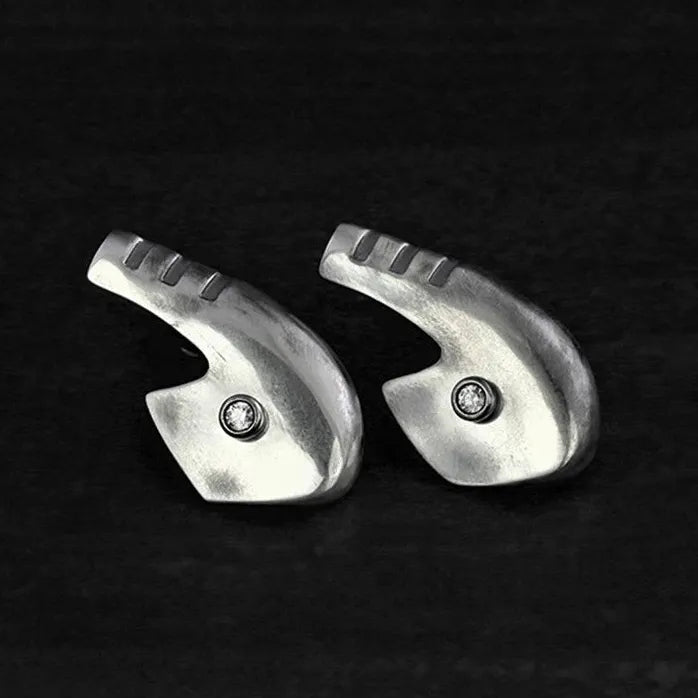 Hook-Shaped Copper Stud Earrings Cyberpunk Geometric Unisex Party Gift