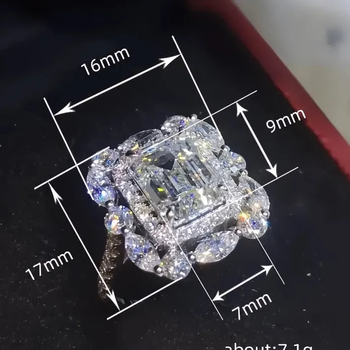 Geometric Cubic Zirconia Wedding Ring for Women Elegant Jewelry Gift