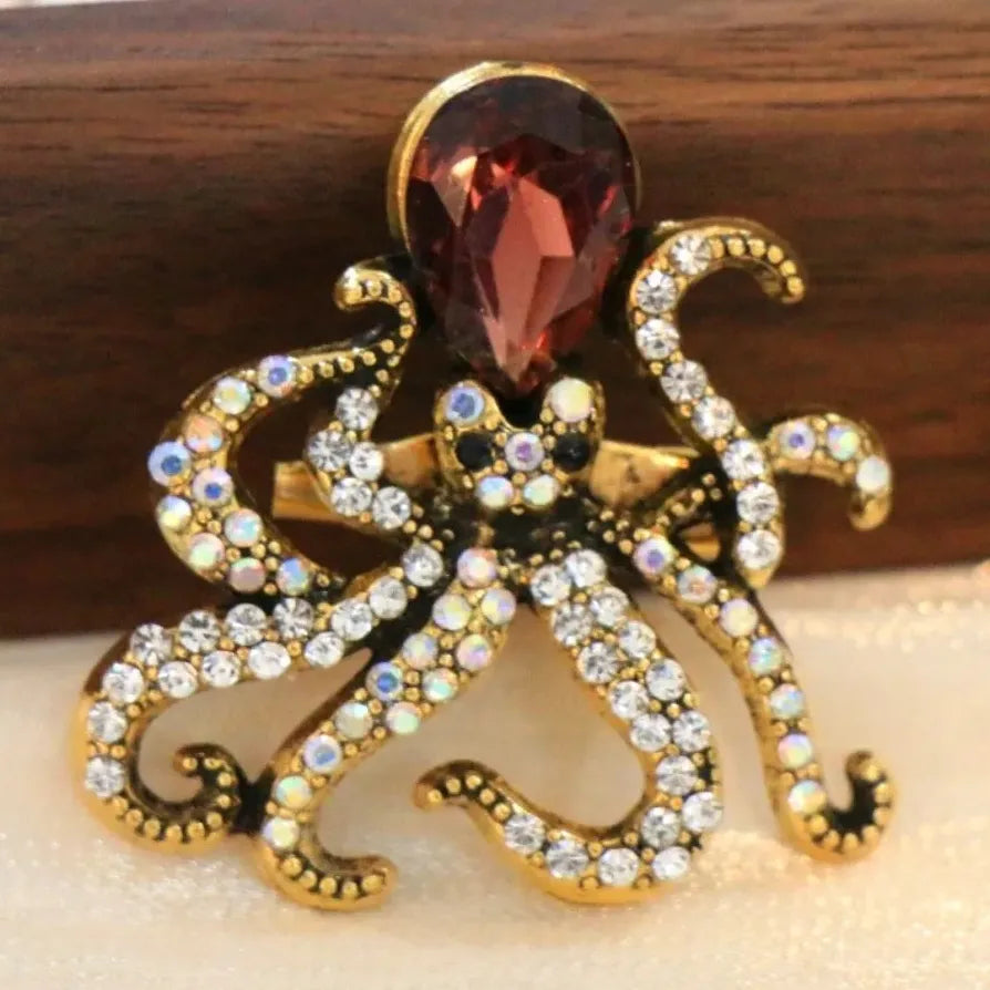 Elegant Octopus Brooch Jewelry Wedding Gift for Men and Women