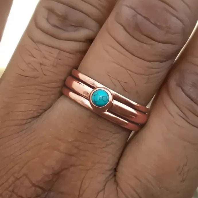 Bohemian Geometric Imitation Turquoise Women’s Zinc Alloy Party Ring Jewelry