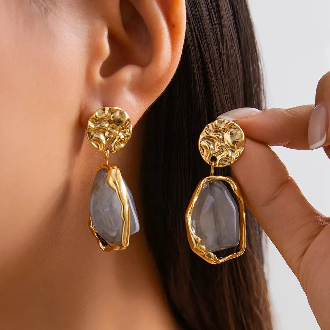 Korea Style Irregular Geometry Drop Earrings for Women Fashion Jewelry