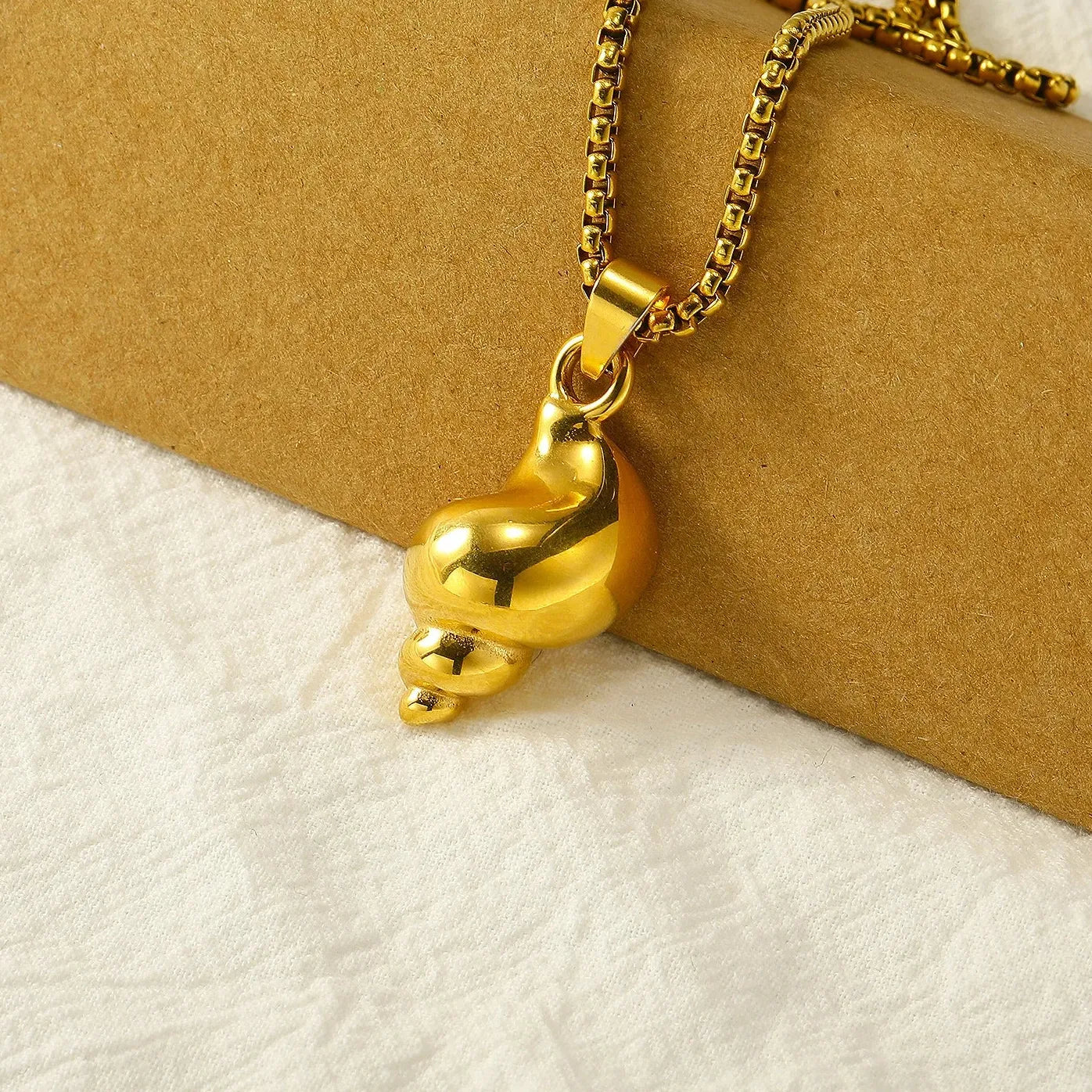 Stainless Steel Hiphop Rock Snail Shell Pendant Necklace Choker Gift Jewelry