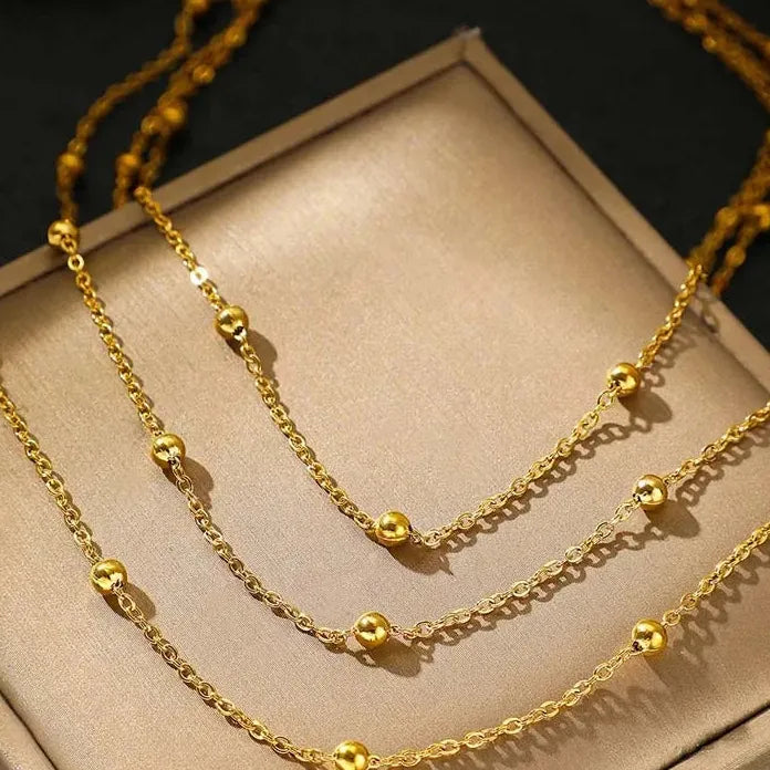 Bohemian Multi-layered Round Beads Choker Necklace for Women Jewelry Trendy