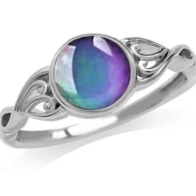 Moon Stone Color Changing Mood Ring Zinc Alloy Fashion Jewelry Gift Unisex