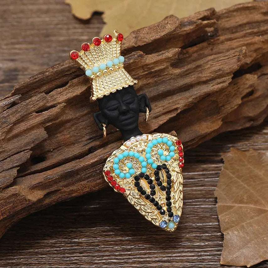 Vintage Luxury Ancient Egyptian Black Moor Classic Brooch for Women