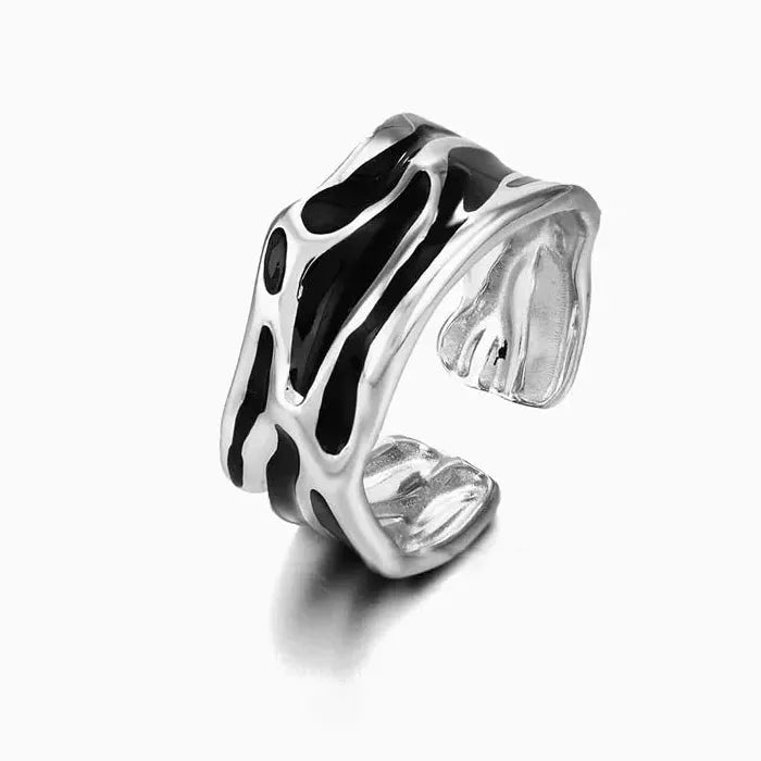 Adjustable Geometric Titanium Steel Ring for Women Wedding Gift Jewelry Accessory