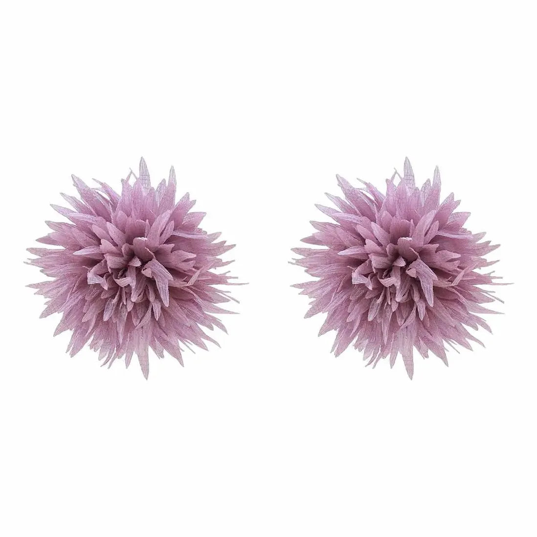 6 Colors Large Fluffy Fabric Flower Stud Earrings Women Vintage Boho Jewelry