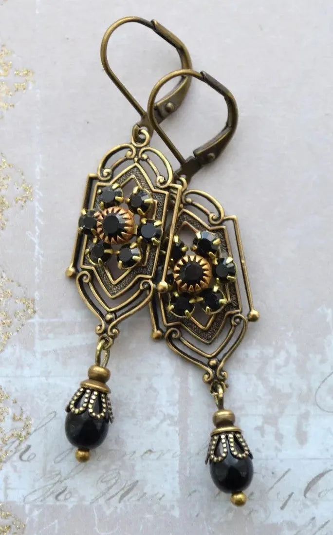 Handmade Vintage Bohemian Geometric Waterdrop Stone Earrings for Women & Girls