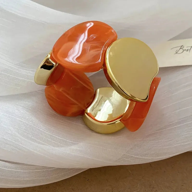 Round Spliced Acrylic Elastic Rope Bracelet for Women Trendy Jewelry
