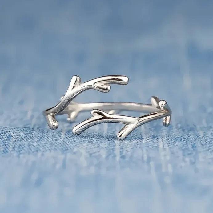 Elegant Trendy Adjustable Branch Women’s Ring Silver Color Metal Jewelry