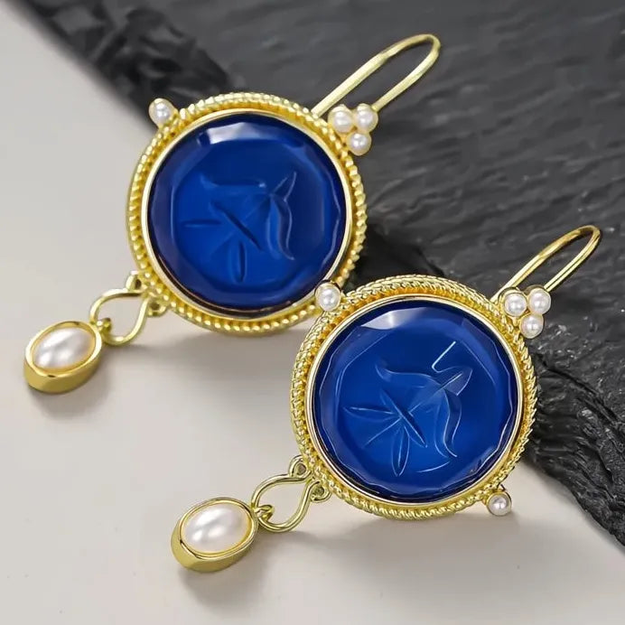 Gold Imitation Pearl Drop Earrings Women’s Trendy Geometric Wedding Jewelry