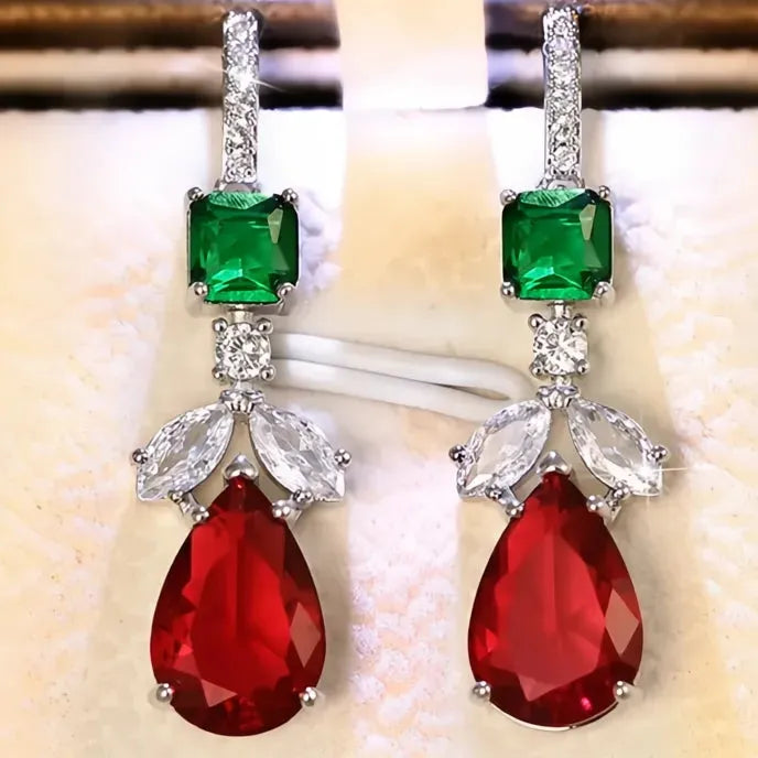Fashion Women's Geometric Drop Earrings with Cubic Zirconia Pendant Trendy Jewelry for Anniversary