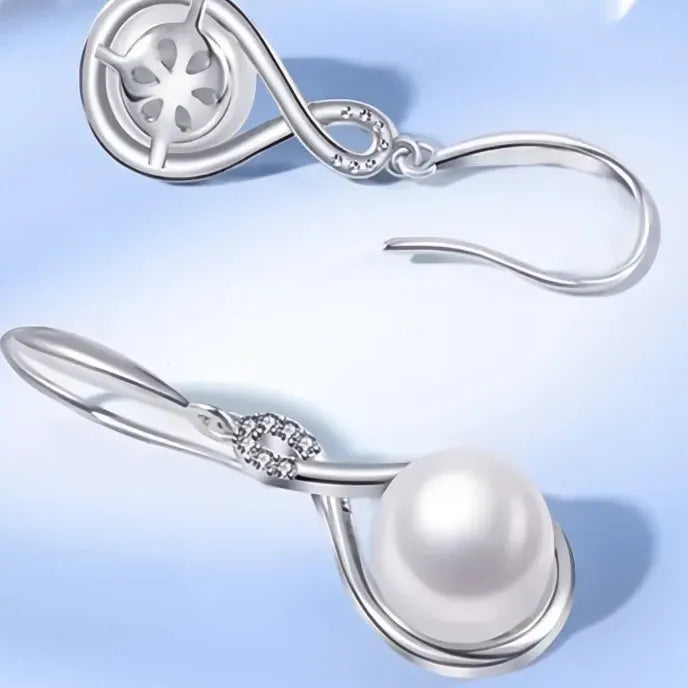 Graceful Women Geometric Drop Earrings Imitation Pearl Copper Alloy Wedding Jewelry