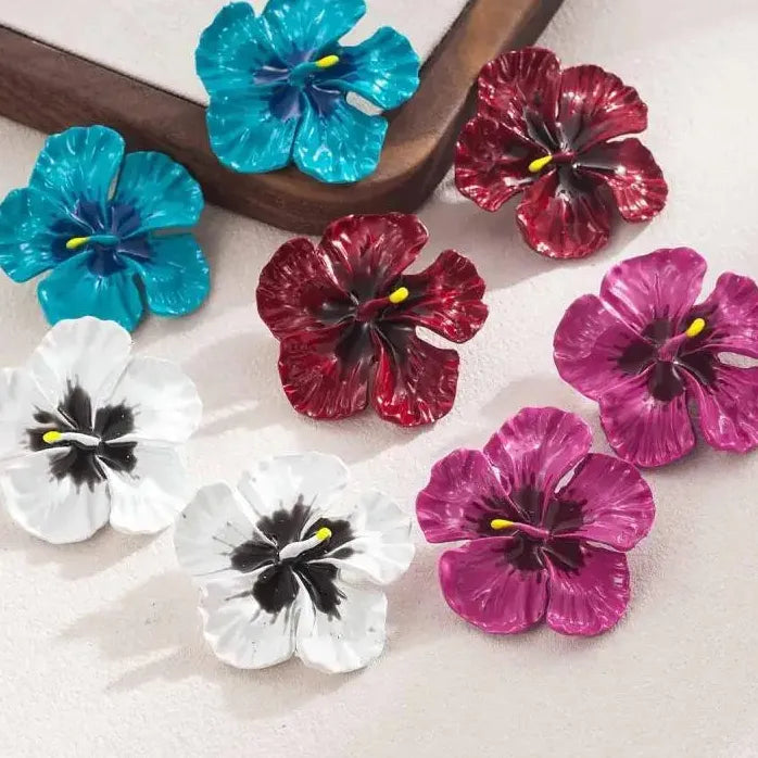 Vintage Plant Drop Earrings for Women Large Holiday Jewelry Natural Style