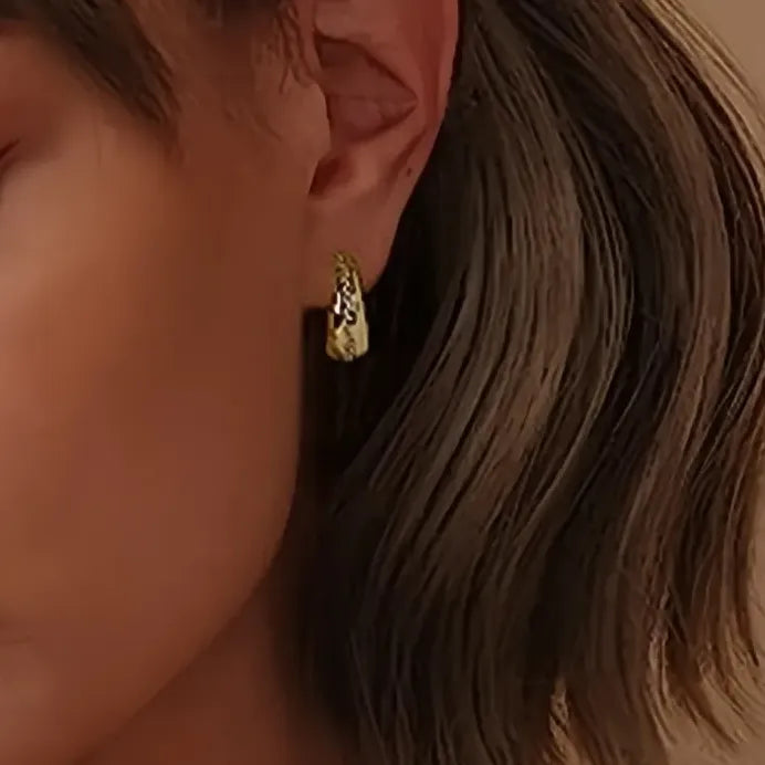Geometric Hoop Earrings with Cubic Zirconia for Women Everyday Wear