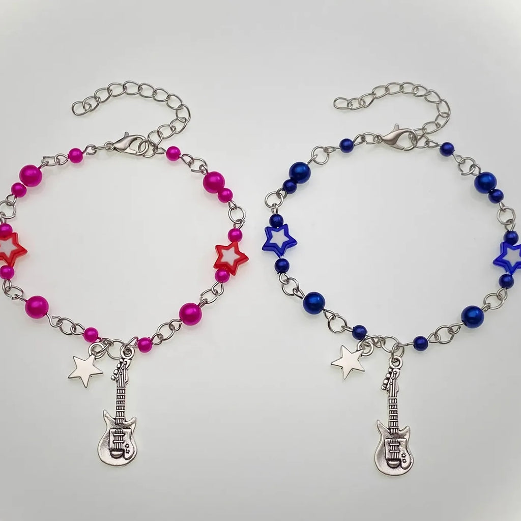 Y2K Couple Bracelets TV Girl Matching Beads Friends Jewelry Gift Trendy Chain