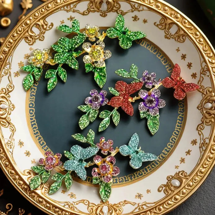 Classic Butterfly Flower Brooch Wedding Gift for Men and Women