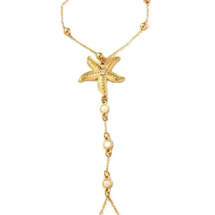 Bohemian Starfish Pearl Bracelet for Women Gold Ocean Style Jewelry Gift