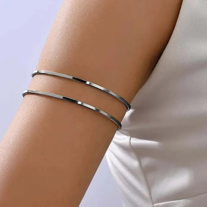 Vintage Gold Metal Multilayer Lines Adjustable Cuff Bracelet for Women Jewelry