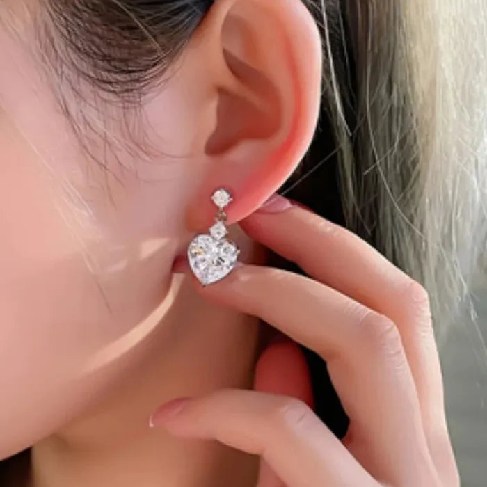 Korean Fashion CZ Paved Hoop Earrings for Women Silver Gold Metal Jewelry