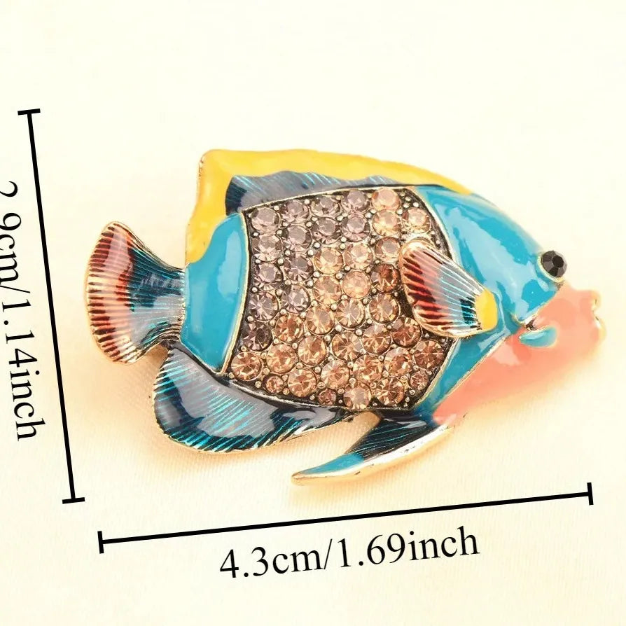 Luxury Tropical Clownfish Brooch for Women Classic Elegant Jewelry