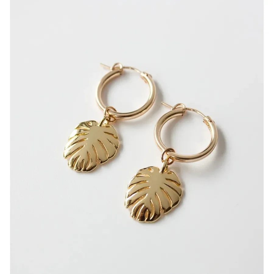 Bohemian Tropical Leaf Pendant Zinc Alloy Earrings for Women and Girls New Style