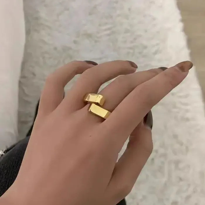 Personalized Copper Butterfly Open Ring Vintage Geometric Jewelry Gift Women