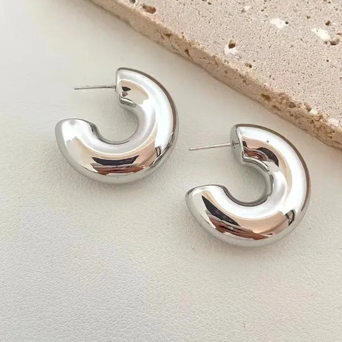Gold Plated Greek Spiral Geometric Stud Earrings for Women Jewelry Gift