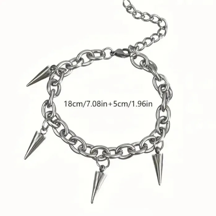 Hiphop Punk Geometric Rivet Bracelet for Men Women Metal Jewelry Accessory
