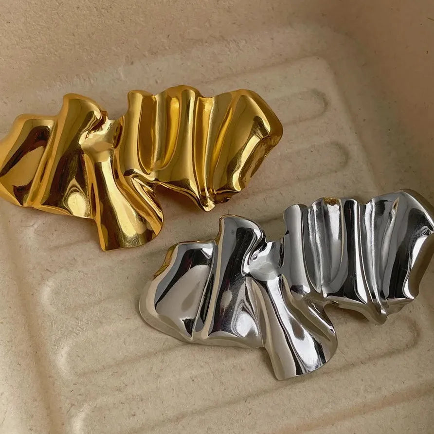 Geometric 18K Gold PVD Plated Metal Brooch Pin Unisex Jewelry 2025